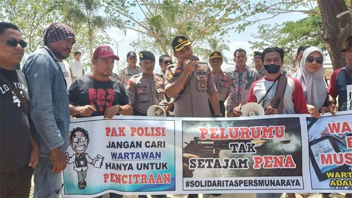 Puluhan Jurnalis di Muna Desak Kapolda Usut Dugaan Intimidasi Jurnalis di Kendari