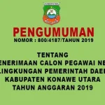 Syarat Pengumuman Dan Formasi CPNS Konut 2019 Syarat Pengumuman Dan Formasi CPNS Konut 2019