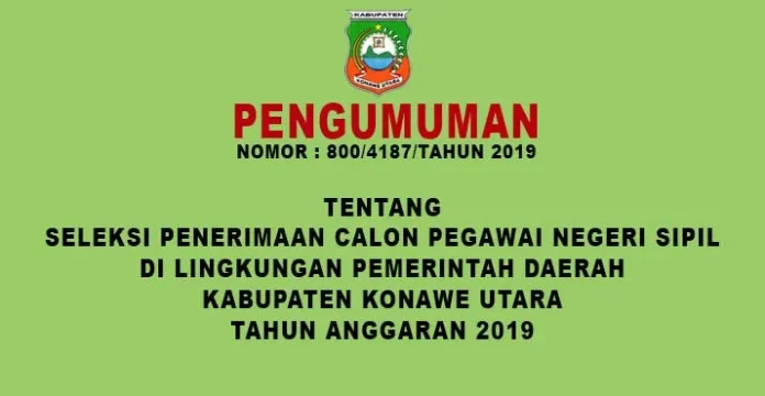 Syarat Pengumuman Dan Formasi CPNS Konut 2019