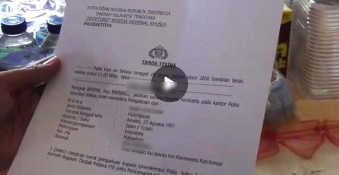 Sebelum Viral, Seorang Wanita Sempat Melapor Soal Video Mesum di Polda Sultra