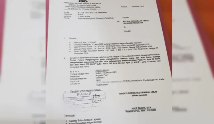 Beredar Surat Perintah Penyidikan, Brigadir AM Tersangka Penembak Randi