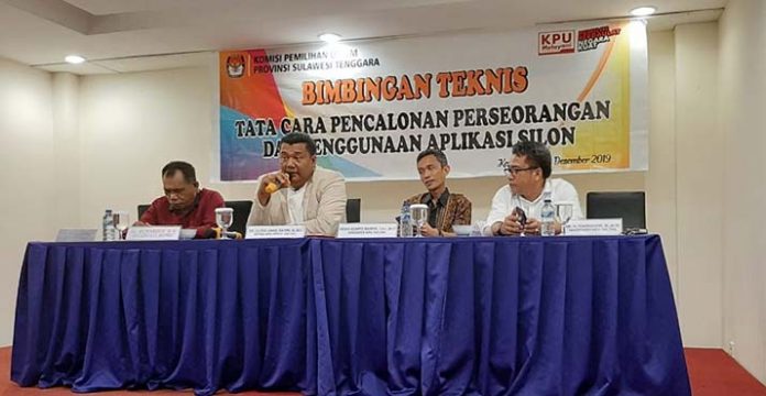 KPU Sultra Bimtek Aplikasi Silon Calon Perseorangan