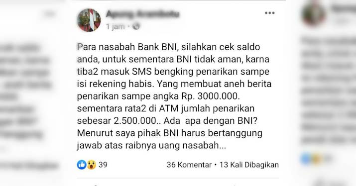 BNI Kendari Siap Kembalikan Uang Nasabah Korban Skimming