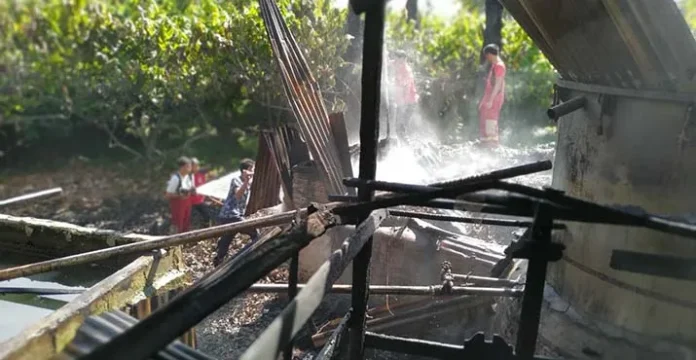 Lupa Matikan Sisa Api, Satu Pabrik Penyulingan Nilam di Kolut Terbakar