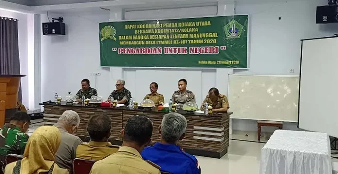 Pemkab Kolut dan Kodim 1412 Kolaka Gelar Rapat Koordinasi Bahas TMMD