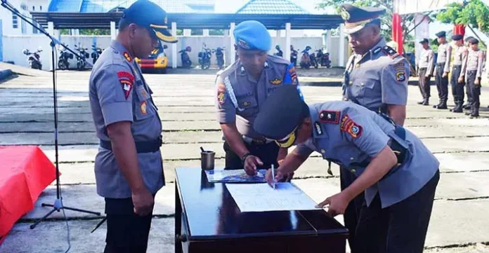 sertijab_butur Mutasi di Polres Butur, Kompol Yusuf Ruru Tato Jabat Kapolsek Kulisusu Diganti