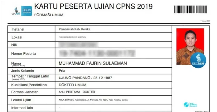 Fajrin Sulaeman Raih Nilai Tertinggi SKD CPNS di Kolaka