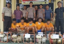 Polsek Abuki Amankan Lima Tersangka Pencuri Pompa Air Polsek Abuki Amankan Lima Tersangka Pencuri Pompa Air