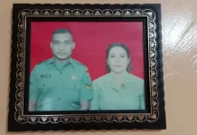 Serka Anumerta La Ongge yang Gugur di Papua Dikenal Taat Beribadah Serka Anumerta La Ongge bersama istri, Wa Ode Nurmiati