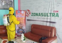 Cegah Penyebaran COVID-19, PT Askrindo Semprotkan Disinfektan Keseluruh Kantor Media di Kendari Cegah Penyebaran COVID-19, PT Askrindo Semprotkan Disinfektan Keseluruh Kantor Media di Kendari