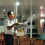 Antisipasi Covid-19, Kapal Ferry Milik ASDP Disemprot Disinfektan Antisipasi Covid-19, Kapal Ferry Milik ASDP Disemprot Disinfektan