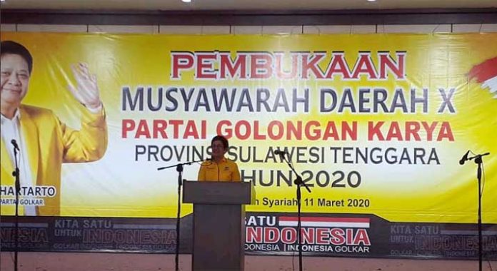 Buka Musda X Golkar Sultra, Waketum Nurul Arifin Ajak Pengurus Tetap Solid