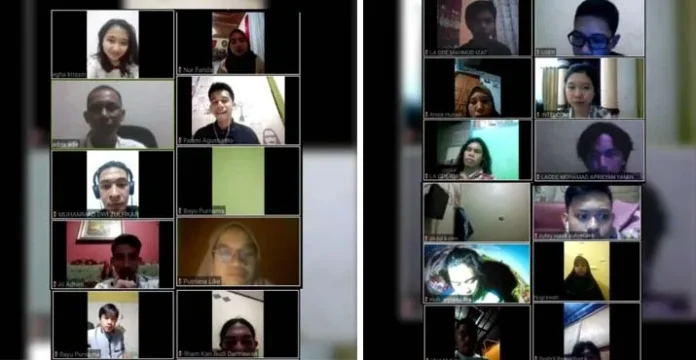 kuliah_daring Sri Anjani mahasiswi Keperawatan, saat mengikuti proses kuliah online