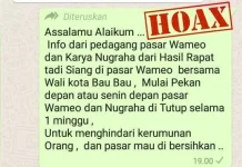 Hoaks Penutupan Pasar di Baubau Akibat Corona Hoaks Penutupan Pasar di Baubau Akibat Corona