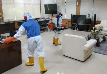 Kantor Pertamina MOR VII Sulawesi Disemprot Cairan Disinfektan Kantor Pertamina MOR VII Sulawesi Disemprot Cairan Disinfektan