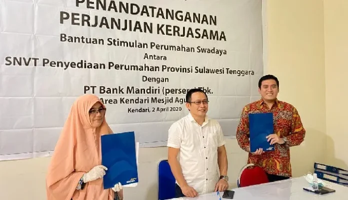 Bank Mandiri dan SNVT Salurkan Bantuan Stimulan Perumahan Swadaya di Sultra
