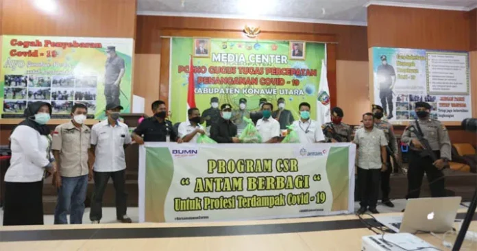 Antam Salurkan 1.000 Paket Sembako Gratis di Konut