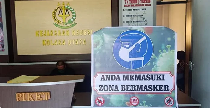 Kajari Kolut Berlakukan Wajib Masker Bagi Tamu dan Jajarannya