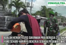 Ketika “Superman” Bagi-bagi Masker di Kendari