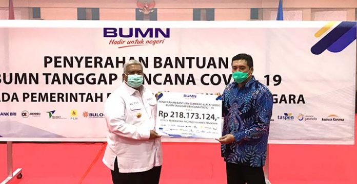 Bantuan Sinergi 18 BUMN di Sultra Disalurkan untuk Penanganan Corona