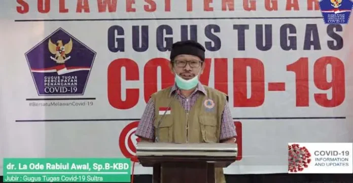 Rabiul_Awal_perss Juru Bicara Gugus Tugas Covid-19 Sultra, dr. La Ode Rabiul Awal