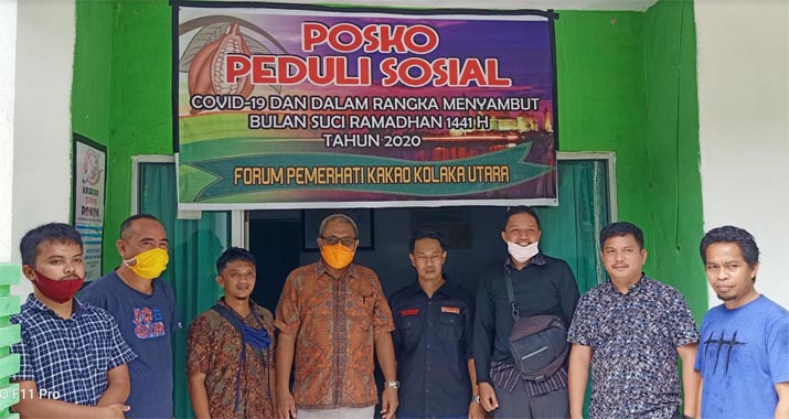 Petani Kakao Terdampak Covid-19 di Kolut Dapat Bantuan Sembako dari FPK