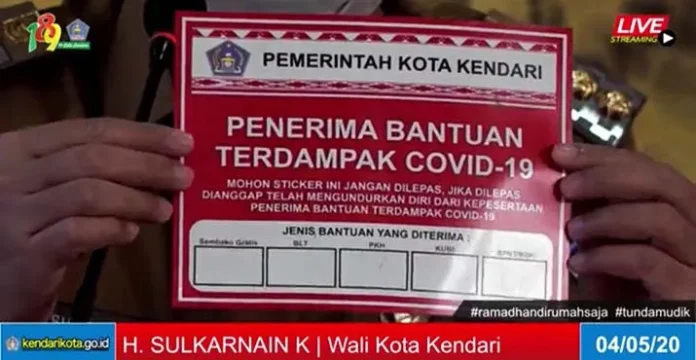 Rumah Penerima Bantuan dari Pemkot Kendari Ditempel Stiker