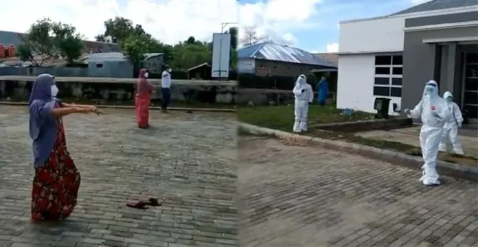 Pasien Positif Covid-19 di RSUD Bahteramas Senam Tobelo Bersama Tenaga Medis