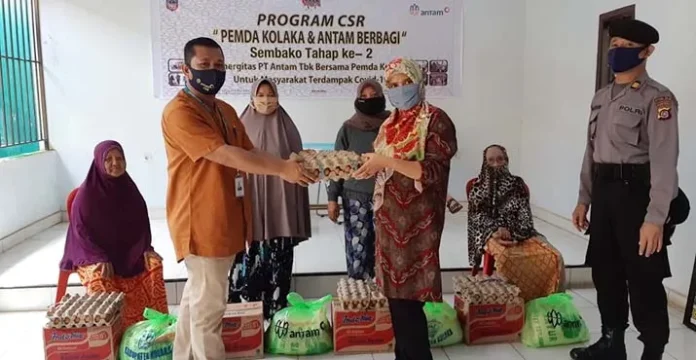 ANTAM Salurkan 1.227 Paket Sembako Gratis Tahap Dua bagi Warga Terdampak Covid-19
