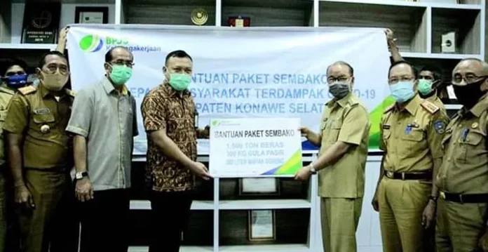 Bupati Konsel Apresiasi BPJS Ketenagakerjaan Bantu Warga Terdampak Covid-19