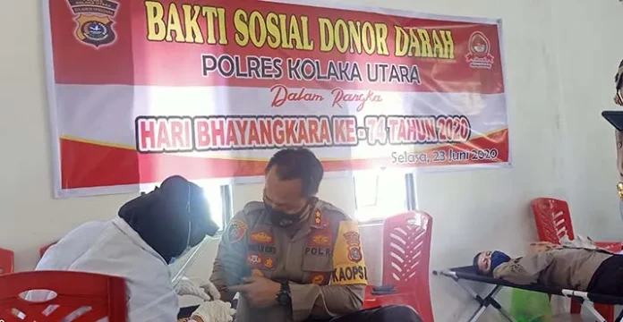 bhayangkaara_kolut Jelang Hari Bhayangkara ke-74, Polres Kolut Gelar Donor Darah