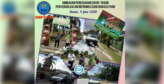 Keliling Kota, BNNP Sultra Edukasi Warga Bahaya Narkotika dan Covid-19