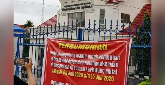 Satu Pegawai Disnakertrans Sultra Positif Covid-19, Layanan Ditutup
