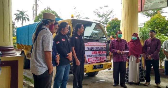 Pegawai USN Donasi Sembako Untuk Korban Banjir Konut