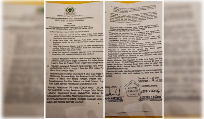 Sah, Golkar Usung Ruksamin-Abu Haera di Pilkada Konut