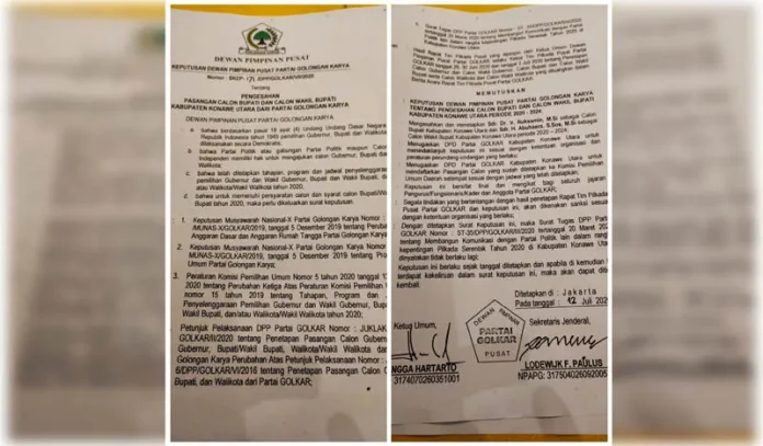 Sah, Golkar Usung Ruksamin-Abu Haera di Pilkada Konut