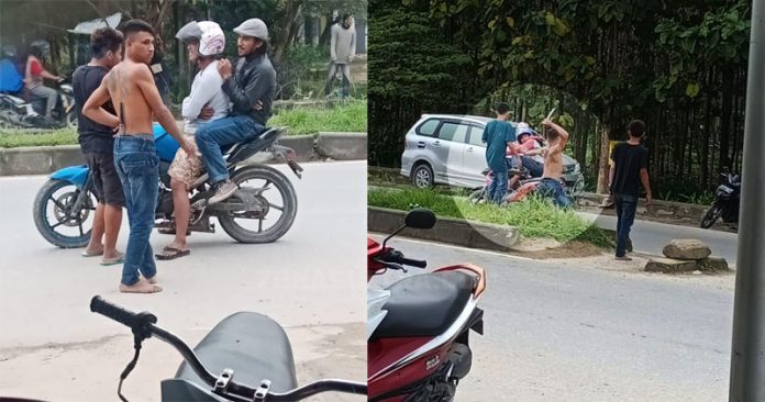 Pemuda Bertato Ancam Pengguna Jalan Pakai Sajam Depan Kampus UHO