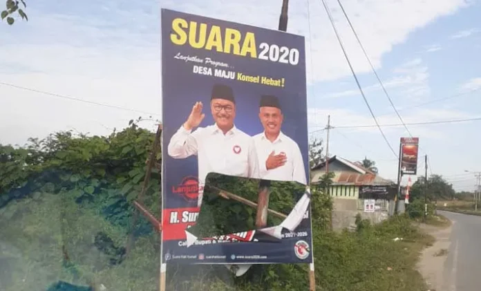 Baliho Surunuddin Dirusak, LO Siap Lapor Polisi