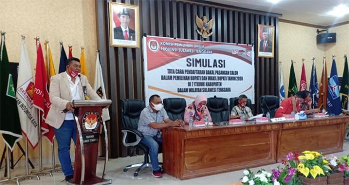 KPU Sultra Gelar Simulasi Tahapan Pendaftaran Cakada