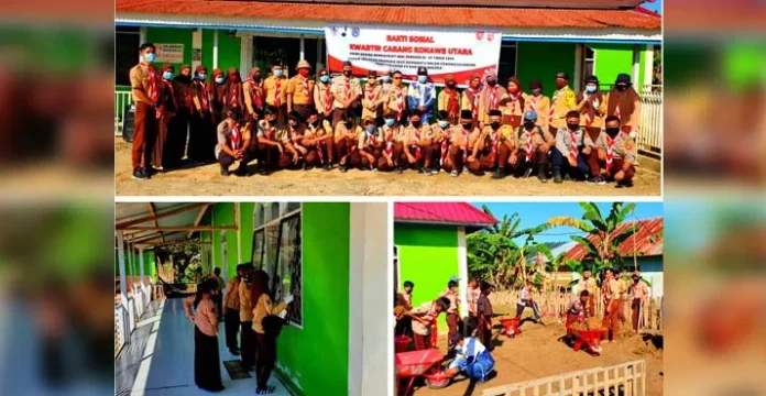 Hari Pramuka, Kwarcab Konut Bakti Sosial di Lokasi Banjir
