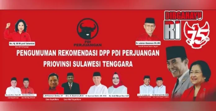 Besok, PDIP Umumkan Empat Bakal Paslon di Pilkada Serentak Sultra, Berikut Nama-namanya