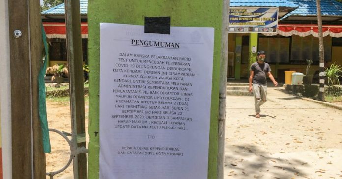 Pegawai Positif Covid-19, Kantor Disdukcapil Kendari Ditutup Sementara