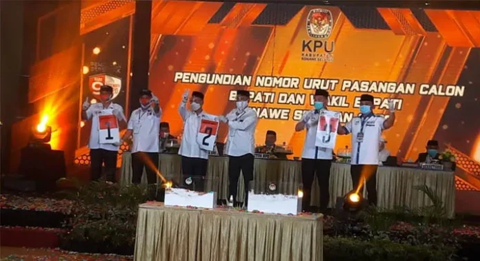 Ini Hasil Pencabutan Nomor Urut Calon Bupati Konsel 2020