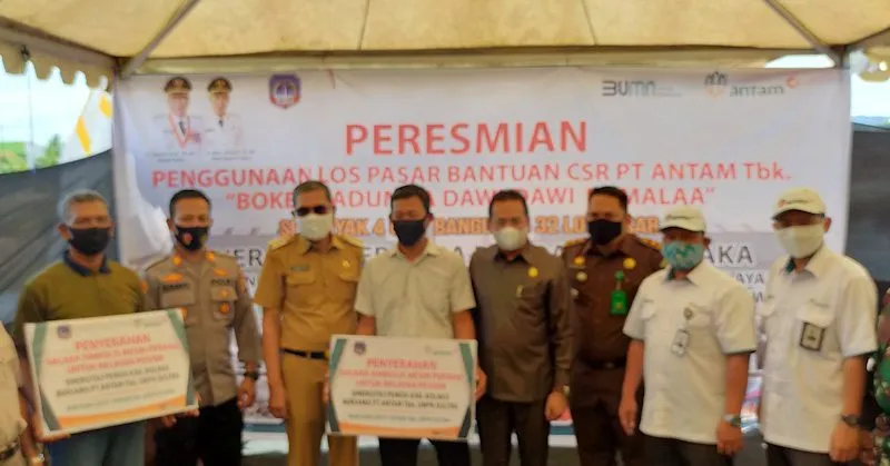 ANTAM Bantu Pembangunan Pasar Bokeo Laduma Dawi Dawi