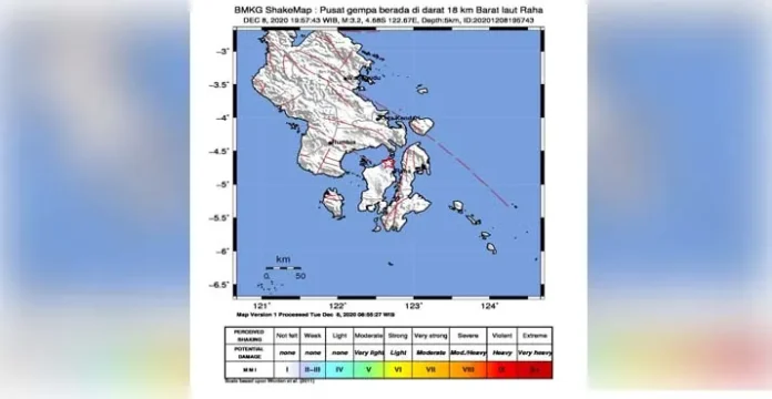 Warga Panik, Kota Raha Diguncang Gempa 3,2 SR