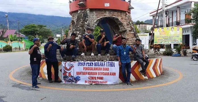 Puluhan Wartawan Kolut Gelar Penggalangan Dana Untuk Korban Gempa di Sulbar