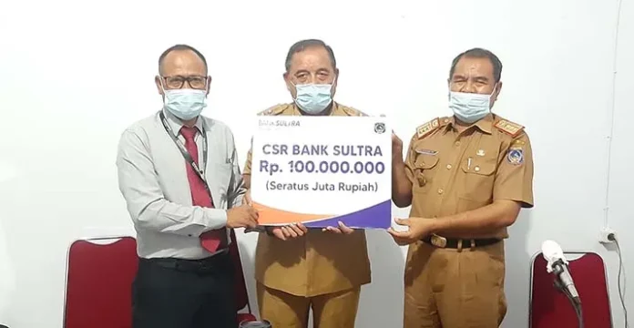 csrmubar Pemkab Mubar Terima Dana CSR Rp100 Juta dari Bank Sultra