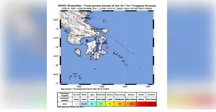 Buranga Butur Diguncang Gempa Magnitudo 4,1
