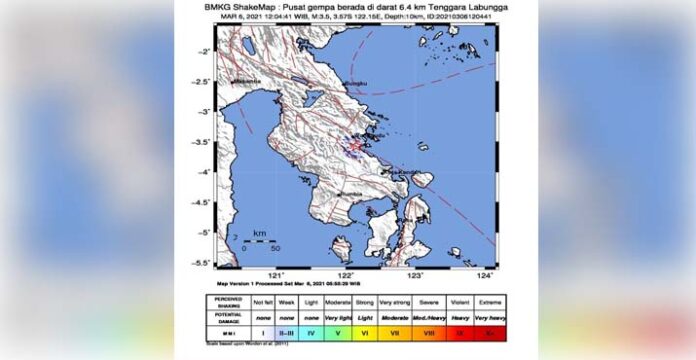 Gempa Bumi Magnitudo 3,5 Guncang Wilayah Konawe Utara