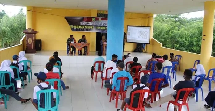 Pelajar di 3 Desa Pelaksanaan TMMD, Ikut Penyuluhan Sosial Media
